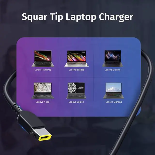 Alt view image 3 of 7 - 135W 20V 6.75A Laptop Charger Compatible for Lenovo AC Adapter Slim Tip 888015027 IdeaPad Y50-70 Y40-70 Y700 ThinkPad T440p T540p T570 W540 Gaming Yoga 9i ADL135NLC3A Power Supply Cord