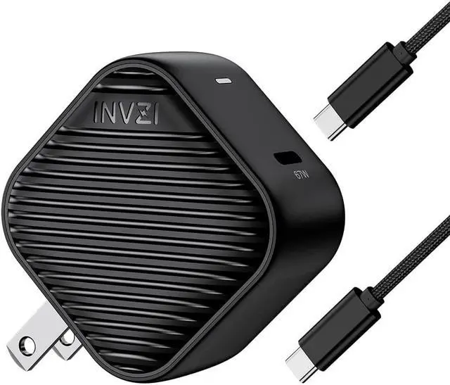 Main image of INVZI USB C Charger 67W, GaN III PPS Mini Fast Foldable Power Adapter with USB-C Cable for MacBook Pro/Air M2/M1, Galaxy S22/S21, Dell XPS, HP, iPhone 13/Pro/Mini, iPad Pro, Steam Deck, Laptops