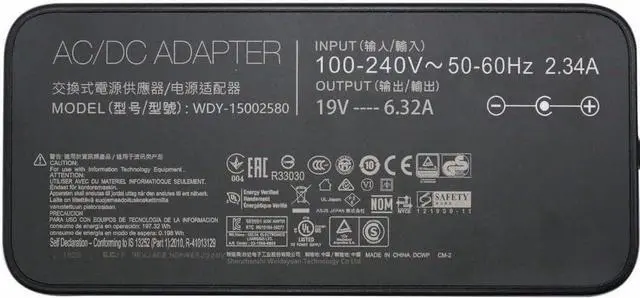 Alt view image 7 of 7 - New 120W 6.32A 6.0 * 3.7mm AC Adapter Compatible for ASUS TUF Gaming FX705GM FX705DT FX705GE FX705GD FX505 FX505GD FX505GE FX505GD FX505DY FX705DY FX505GM TUF705GD FX505DD with Power Cord