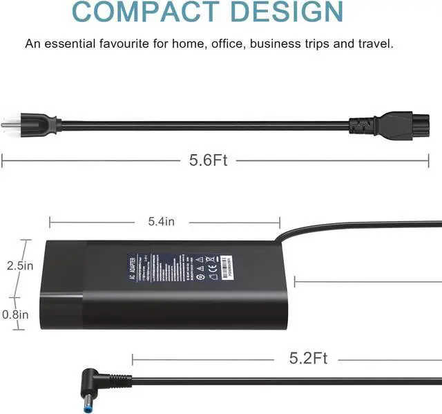 Alt view image 2 of 7 - MiliPow 150W Replacement Power Supply Laptop AC Adapter Compatible with HP OMEN 15 17, Pavilion Gaming 15 17, HP Zbook 15 G3 G4 G5 G6, ZBook Studio G3 G4 Laptop, TPN-CA11 TPN-DA09 Power Supply