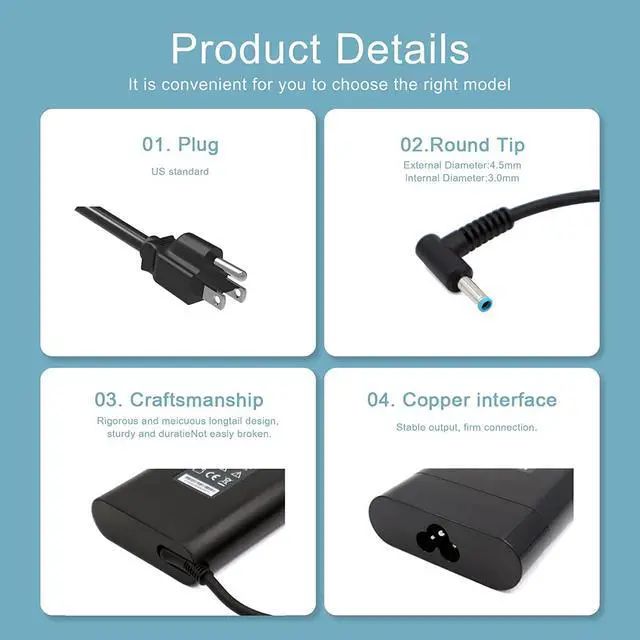 Alt view image 3 of 7 - MiliPow 150W Replacement Power Supply Laptop AC Adapter Compatible with HP OMEN 15 17, Pavilion Gaming 15 17, HP Zbook 15 G3 G4 G5 G6, ZBook Studio G3 G4 Laptop, TPN-CA11 TPN-DA09 Power Supply