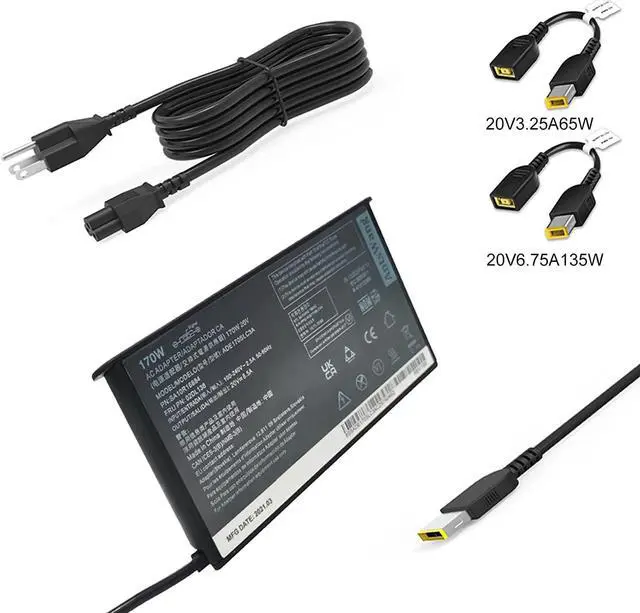 Alt view image 2 of 6 - New Slim Design Lenovo 170W 135W Laptop Charger Replacement,for ThinkPad P53 P70 P71 P72 P73 W540 Legion Y7000 Y7000P Y9000K Y520-15 R720 Y520 Y92,Compatible with P/N: SA10R16886,ADL170SCC3A,02DL140