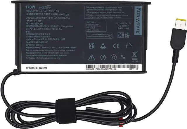 Alt view image 6 of 6 - New Slim Design Lenovo 170W 135W Laptop Charger Replacement,for ThinkPad P53 P70 P71 P72 P73 W540 Legion Y7000 Y7000P Y9000K Y520-15 R720 Y520 Y92,Compatible with P/N: SA10R16886,ADL170SCC3A,02DL140