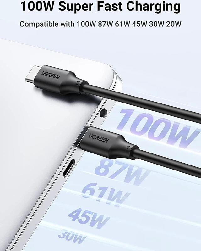 Alt view image 2 of 7 - UGREEN USB C to USB C Cable 1M