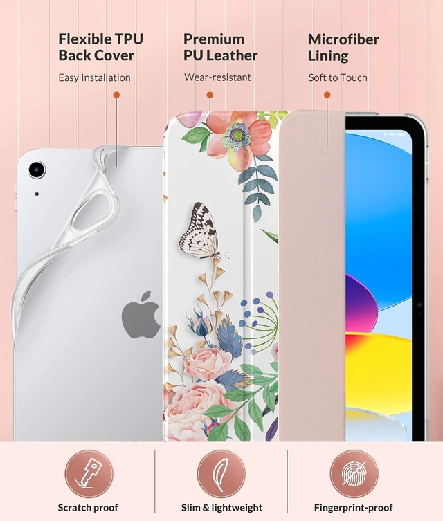 Alt view image 4 of 7 - Slim Case for iPad (A16) 11th/10th Gen 2025/2022 Fragrant Flowers