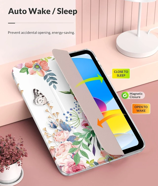 Alt view image 7 of 7 - Slim Case for iPad (A16) 11th/10th Gen 2025/2022 Fragrant Flowers