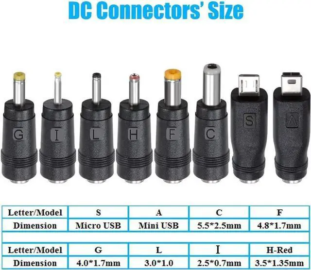Alt view image 5 of 7 - 5V 2A Power Supply Adapter 10W AC100-240V to DC 5 Volt 2Amp Versatile Charger Cord with 8 Plugs for USB Hub TV Box Tablet Camera Speaker GPS Webcam Router and More 5vdc Electronics 5FT