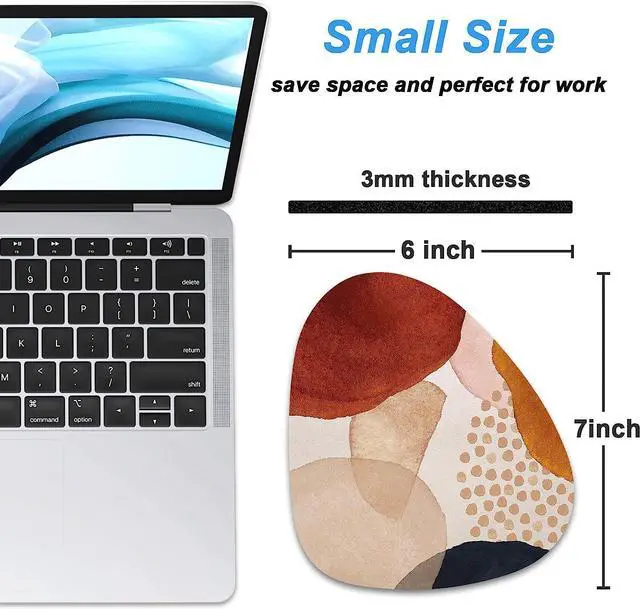 Alt view image 2 of 7 - Rimilak Small Mouse Pad 6 x 7 Inch, Irregular Mini Mousepad, Abstract Stone | Non-Slip Rubber Base, Waterproof Compact Mouse Mat for Laptop Computer Wireless Mouse Keyboard Home Office Travel