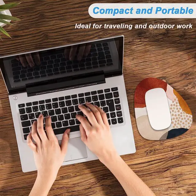 Alt view image 7 of 7 - Rimilak Small Mouse Pad 6 x 7 Inch, Irregular Mini Mousepad, Abstract Stone | Non-Slip Rubber Base, Waterproof Compact Mouse Mat for Laptop Computer Wireless Mouse Keyboard Home Office Travel