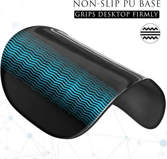 Alt view image 6 of 7 - Ergonomic Mouse Pad with Gel Wrist Rest Comfortable Mousepad with Smooth Wrist Support Surface and Non-Slip PU Base for Pain Relief Computer Laptop Office & Home 9.4 x 8.1 in Black Color