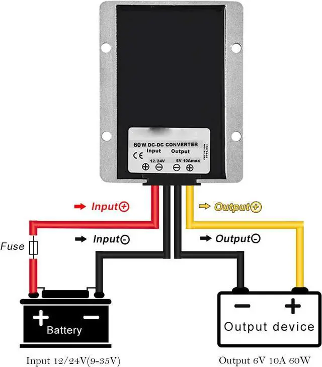 Alt view image 7 of 7 - MGGi DC/DC Voltage Reducer Converter Regulator 12V 24V Step Down to 6V 10A 60W,Converter Regulator DC to DC Power Supply Module Buck Transformer,Waterproof Voltage Reducer,for Golf Cart,Forklifts,Car