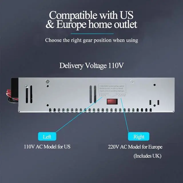 Alt view image 6 of 7 - Versatile 12V 30A Power Supply - 360W Universal Regulated Switching AC to DC Converter for LED Strips, CCTV, Radios, Computers - Supports AC110V/220V Input