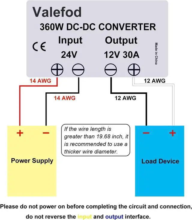 Alt view image 7 of 7 - 24V to 12V 30A 360W Step-Down Transformer DC to DC Buck Converter for Golf Cart Power Supply