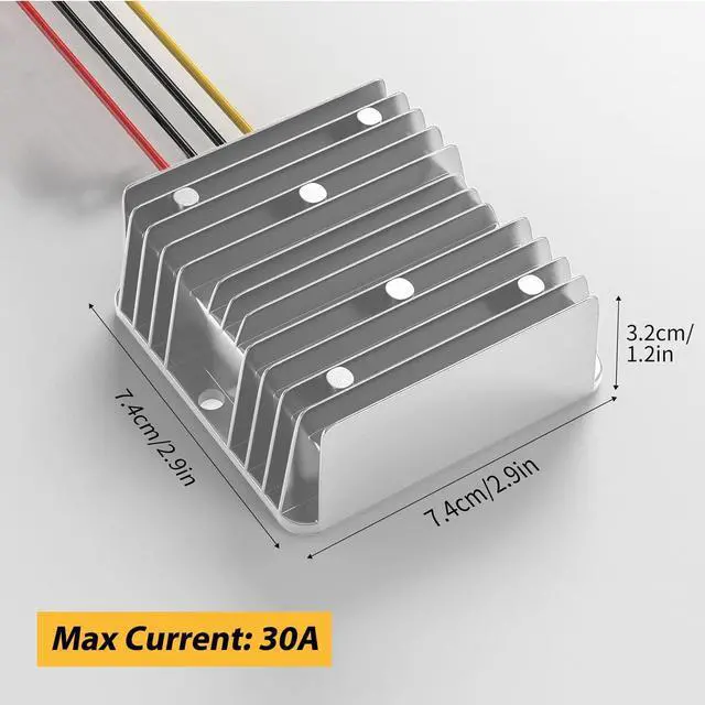 Alt view image 2 of 6 - 24V to 12V Converter, Step Down Converter 30A 360W for Heavy Duty Truck, Car, Vehicle, Boat, Solar System (DC15-40V Inputs)