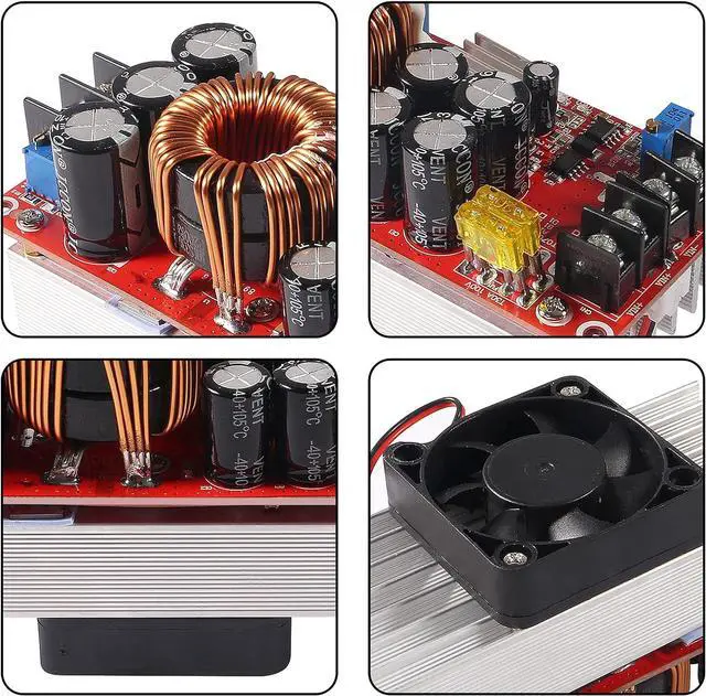 Alt view image 4 of 7 - ACEIRMC 1500W 30A DC-DC Boost Converter DIY Step-up Boost Constant Stream Power Supply Module Board in 10-60V Out 12-90V Electric Unit Module (1500W 30A Boost Converter)