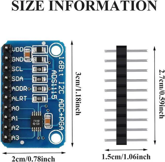 Alt view image 2 of 7 - Weewooday 6 Pieces ADS1115 Analog-to-Digital Converter 16 Bit ADC 4 Channel Module Converter with Programmable Gain Amplifier ADC Converter Development Compatible with Arduino/Raspberry Pi