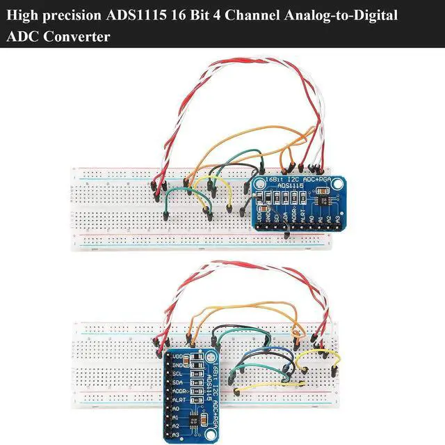 Alt view image 3 of 7 - Weewooday 6 Pieces ADS1115 Analog-to-Digital Converter 16 Bit ADC 4 Channel Module Converter with Programmable Gain Amplifier ADC Converter Development Compatible with Arduino/Raspberry Pi