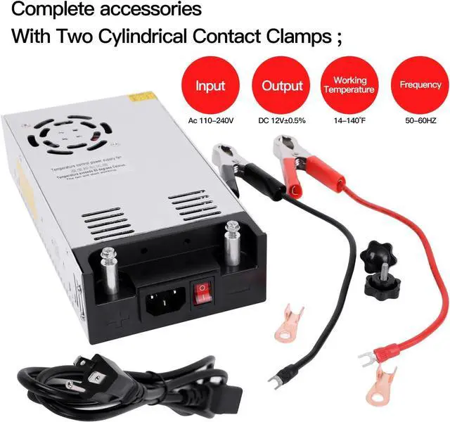 Alt view image 4 of 7 - SMPS 110V/220V AC to 12V DC Converter - 50A 600W Power Supply - Adjustable Switch Transformer for LED Strip, LCD Monitor CCTV, Radio/Car Stereos, 3D Printer - includes 2 Clamp Wires