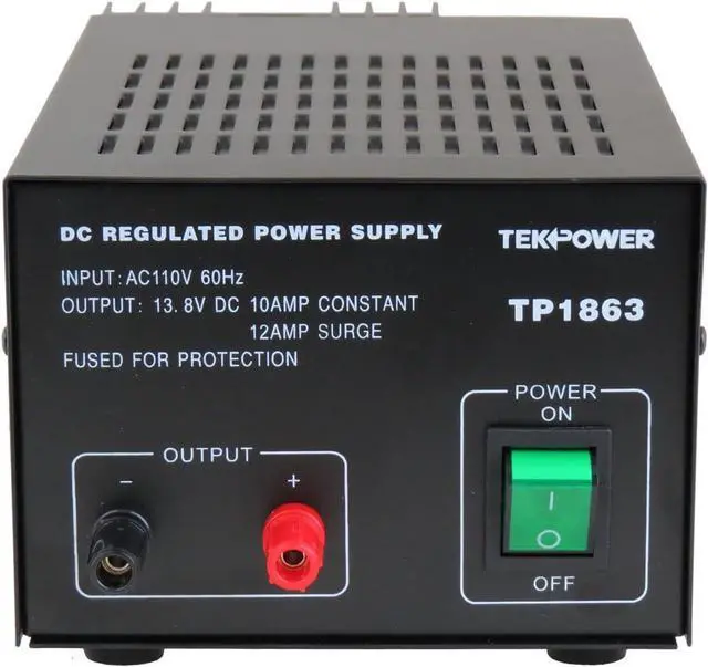 Main image of TekPower TP1863 12 Amp DC 13.8V Regulated Power Supply with Fuse Protection