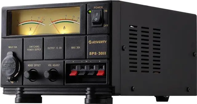 Alt view image 4 of 4 - Universal Compact Bench Power Supply- 30 Amp Regulated Home Lab Benchtop AC-to-DC Converter 13.8 Volt/9-15Volt, Cooling Fan, Screw Type Terminals - Jesverty SPS-30II