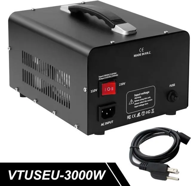 Alt view image 2 of 7 - Yinleader 3000W Voltage Converter Transformer(110V to 220V,220V to 110V) Step Up/Down Converter 110/120 Volt - 220/240 Volt w/US Standard Power Cord,Circuit Breaker Protection (VTUSEU-3000)