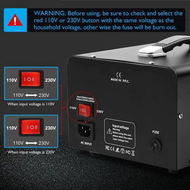 Alt view image 6 of 7 - Yinleader 3000W Voltage Converter Transformer(110V to 220V,220V to 110V) Step Up/Down Converter 110/120 Volt - 220/240 Volt w/US Standard Power Cord,Circuit Breaker Protection (VTUSEU-3000)