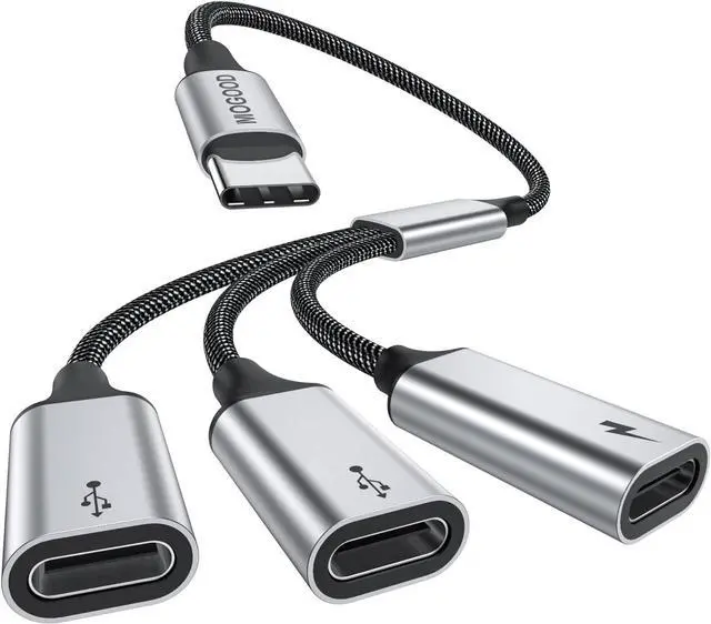 Main image of USB C to USB C Female Adapter USB Splitter Y Cable,USB C Male to 3 USB-C Female Cord Converter,3 USB C Port Hub Charger Power Split Adapter for Mac,Xbox One Series X/S,PS4,PS5,Laptop