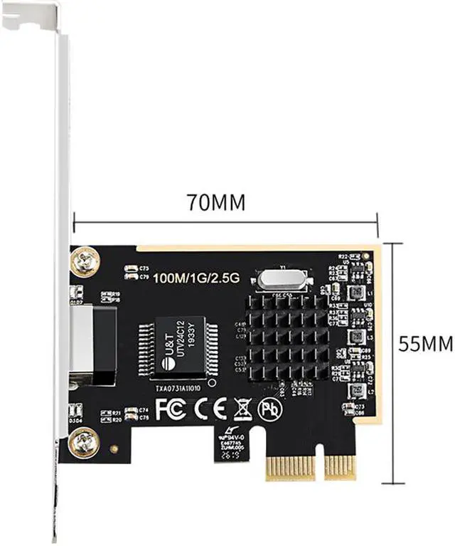 Alt view image 5 of 7 - 2.5GBase-T PCIe Network Adapter with 1 Port 2500/1000/100Mbps PCI Express Gigabit Ethernet Card RJ45 LAN Controller Support Windows Server/Windows/Linux RTL8152 Chipset Standard and Low-Profile Bracke