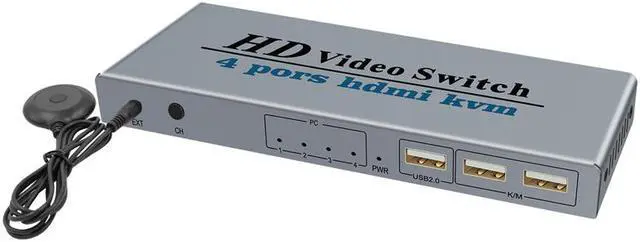 Main image of 4 IN 1 Out 4K@30Hz HDMI KVM Switch 4 Ports HDMI Switcher Splitter for Sharing Monitor Keyboard Mouse U-disk