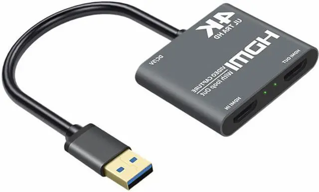 Alt view image 2 of 7 - 4K 1080P USB 3.0 to HD-compatible Video Audio Game Capture Card With Loop Out Full 1080p 60 Record Via DSLR Camcorder