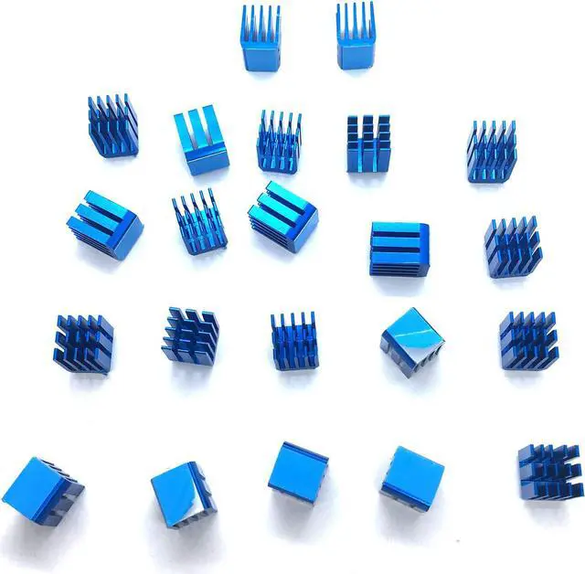 Alt view image 2 of 5 - 22pcs 3D Printer Heatsink Kit + Thermal Conductive Adhesive Tape Cooler Heat Sink Cooling TMC2130 TMC2100 A4988 DRV8825 TMC2208 Stepper Motor Driver Module