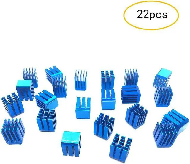 Alt view image 5 of 5 - 22pcs 3D Printer Heatsink Kit + Thermal Conductive Adhesive Tape Cooler Heat Sink Cooling TMC2130 TMC2100 A4988 DRV8825 TMC2208 Stepper Motor Driver Module