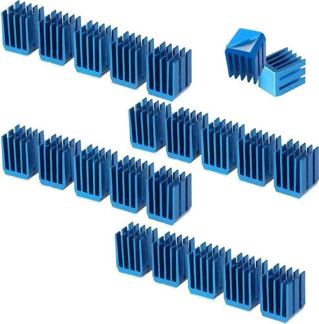 Main image of 22pcs 3D Printer Heatsink Kit + Thermal Conductive Adhesive Tape Cooler Heat Sink Cooling TMC2130 TMC2100 A4988 DRV8825 TMC2208 Stepper Motor Driver Module