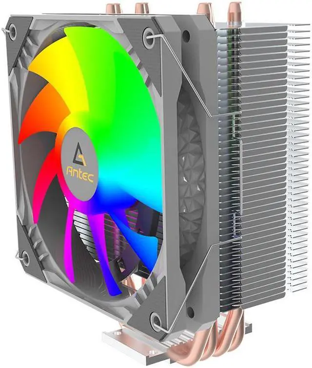 Alt view image 2 of 6 - RGB CPU Cooler Air Cooling Heat Sink CPU Radiator 4 Heat Pipes for Intel LGA1200/115X/1700 AMD AM3