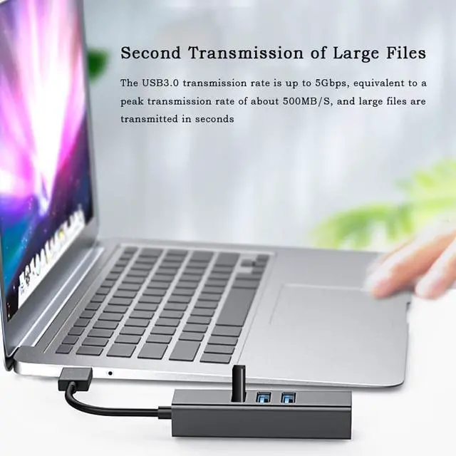 Alt view image 3 of 7 - USB to RJ45 Gigabit Network Card 10M/100M/1000M Network Adapter Drive free Expansion Dock Gigabit Computer External USB Network Card 3.0 HUB Integrator