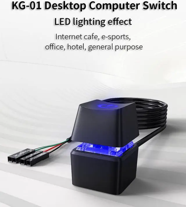 Alt view image 3 of 7 - 1.65m /5m /10m Portable LED Lights Computer Desktop Switch PC Motherboard External Start Power On/Off Button Extension Cable for Home Office Cafe