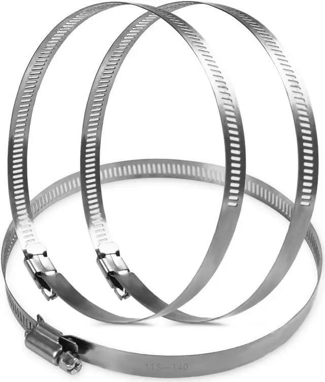 Main image of 304 Stainless Steel Adjustable118-140MM Range Worm Gear Hose Clamps Assortment Kit, Fuel Line Clamp for Water Pipe, Plumbing, Automotive and Mechanical Application (3pcs 118-140mm)