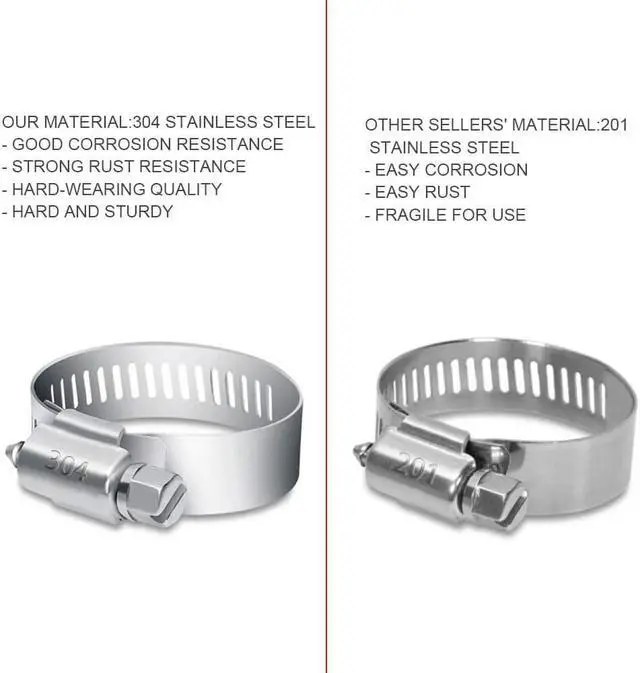 Alt view image 4 of 7 - 304 Stainless Steel Adjustable 141-165MM Range Worm Gear Hose Clamps Assortment Kit, Fuel Line Clamp for Water Pipe, Plumbing, Automotive and Mechanical Application (3pcs 141-165mm)