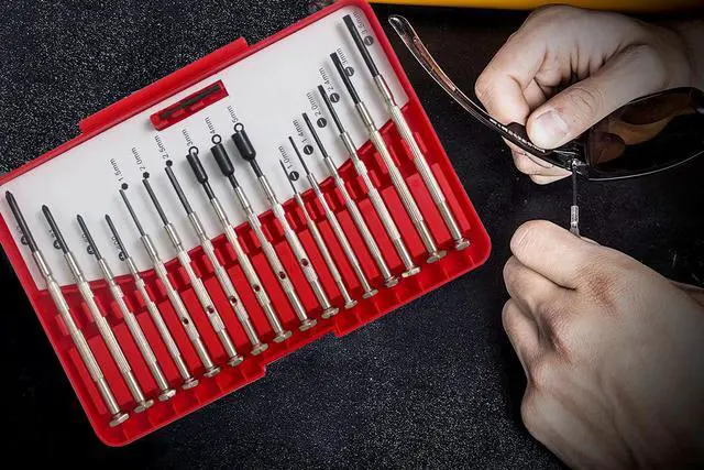 Alt view image 7 of 7 - Precision Steel Shaft 16-Piece Screwdriver Set, Variety of Slotted/Phillips/Hex/Nut Driver Sizes, Swivel-Head(Red)
