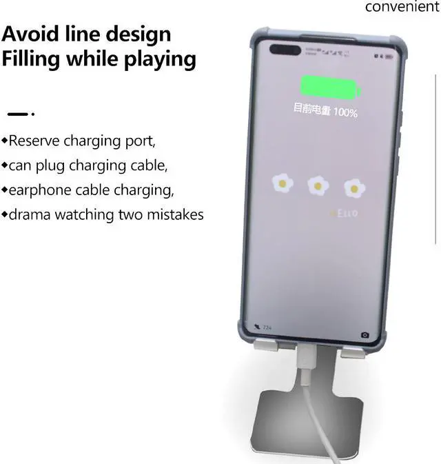 Alt view image 6 of 7 - Foldable Cell Phone Stand, Portable Aluminum Phone Holder, Adjustable Phone Dock Cradle Compatible with iPad (7.9-11”), Samsung Galaxy, Ebook Reader and More, Silver