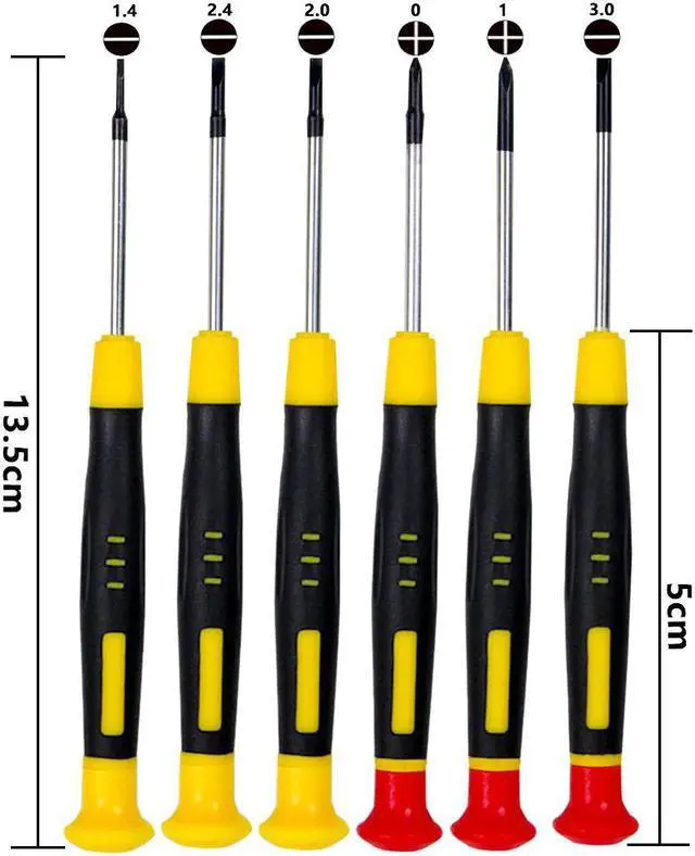 6Pcs Precision Screwdriver Set, Tool Kit with 6 Different Size Flathead ...