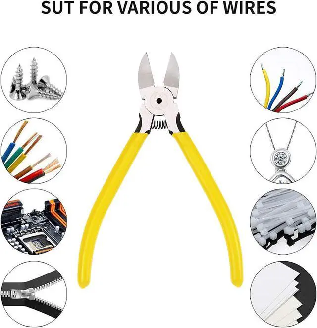 Alt view image 6 of 7 - Wire Cutter Chromium Vanadium Stainless Steel Diagonal Cutting Pliers Micro Flush Cut Side Cutters, 6 Inch (Wire Cutter 6 Inch)