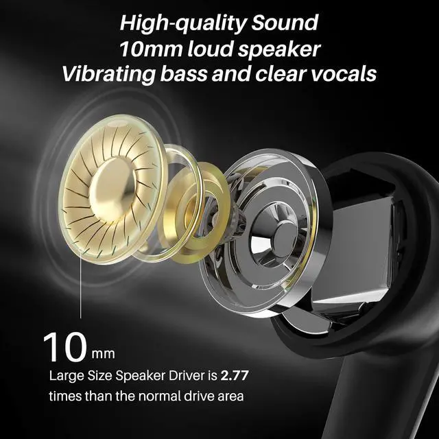 Alt view image 3 of 7 - TOZO G1 Wireless Earbuds Bluetooth in-Ear Gaming Headphones with Microphone High Sensitivity Headset with Game/Music Mode Breathing Light and 45ms Ultra Low-Latency Specially Designed for Gaming,Black