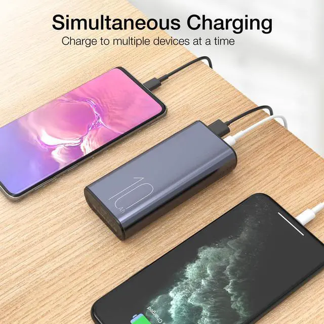 Alt view image 3 of 7 - TOZO Portable Charger 10000mAh One of The Lightest and Slimmest Fast Power Bank 18W PD High-Speed Charging Battery Pack with USB-C Input/Output for iPhone,Samsung and More Gray