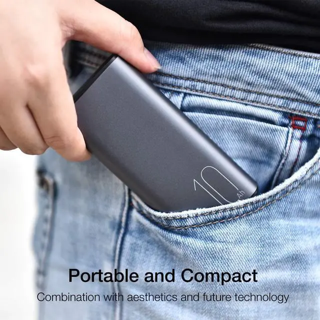 Alt view image 5 of 7 - TOZO Portable Charger 10000mAh One of The Lightest and Slimmest Fast Power Bank 18W PD High-Speed Charging Battery Pack with USB-C Input/Output for iPhone,Samsung and More Gray