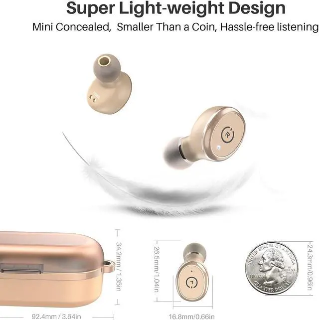 Alt view image 5 of 7 - TOZO T10 Bluetooth 5.3 Wireless Earbuds with Wireless Charging Case IPX8 Waterproof Stereo Headphones in Ear Built in Mic Headset Premium Sound with Deep Bass for Sport Khaki