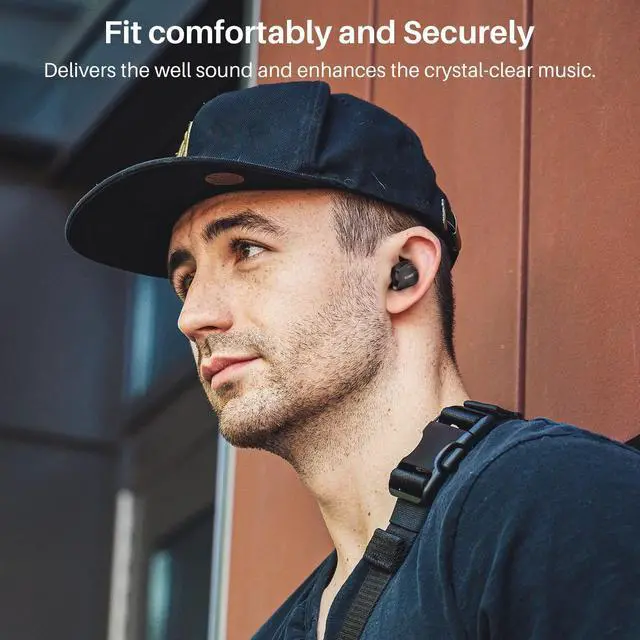 Alt view image 5 of 7 - TOZO Crystal Buds Bluetooth 5.3 Wireless Earbuds IPX8 Waterproof In-Ear Headphones Call Noise Reduction Earphones with LED Display Charger Case, Black