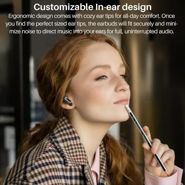 Alt view image 7 of 7 - TOZO A2-S Wireless Earbuds Bluetooth 5.3 in Ear Light-Weight Headphones Built-in Microphone Immersive Premium Sound Long Distance Connection Headset with Charging Case, Black