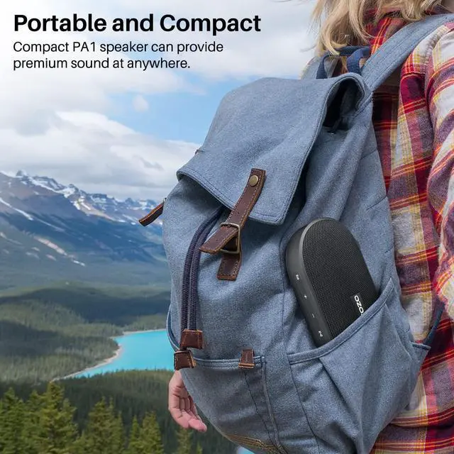 Alt view image 5 of 7 - TOZO PA1 Bluetooth Speaker 20W Stereo Sound Portable Wireless Speakers IPX7 Waterproof, 25H Playtime Dual Pairing Two Speakers for Home, Outdoor Black