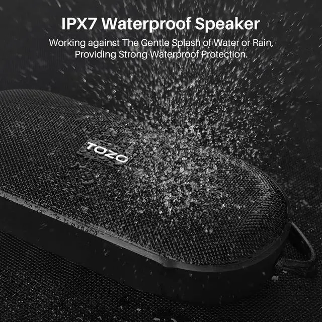 Alt view image 4 of 7 - TOZO PA1 Bluetooth Speaker 20W Stereo Sound Portable Wireless Speakers IPX7 Waterproof, 25H Playtime Dual Pairing Two Speakers for Home, Outdoor Black